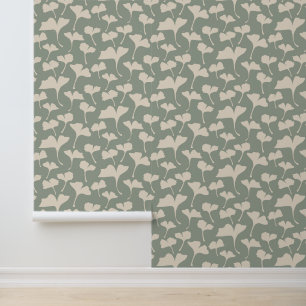 Papier Peint Flore vert Sage