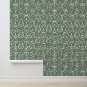 Papier Peint Flore vert Sage