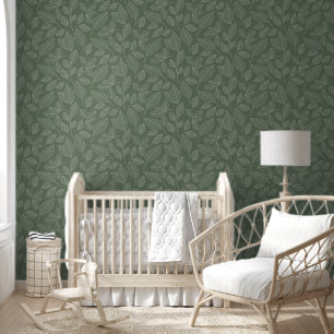 Papier Peint Flore vert Sage