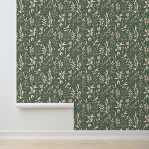 Papier Peint Flore vert Sage
