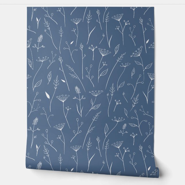 Papier Peint Flores de prairie bleue (Déroulement)