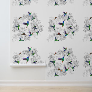 Papier Peint Flying Spring Birds