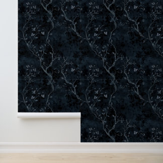 Papier Peint Foncé Bleu Ombre de la Forêt Noire Gothique