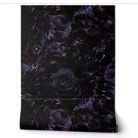 Foncé Purple Moody Peonies gothiques Florales Nuit