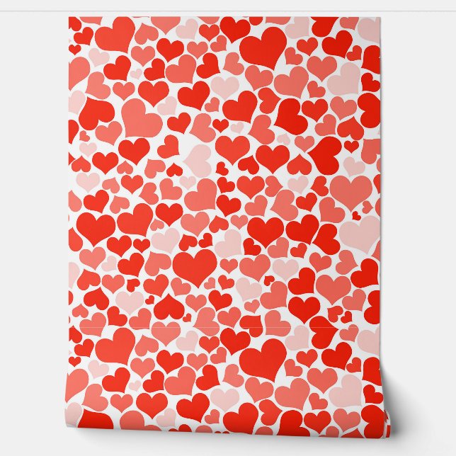 Papier Peint Fond d'écran Cœurs Rouges (Déroulement)