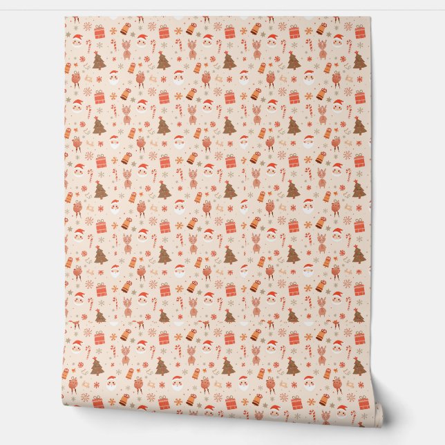 Papier Peint Fond d'écran de Noël mignon (Déroulement)