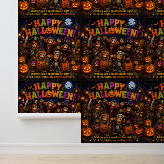 Papier Peint Fond d'écran de singe Halloween joyeux/fond d'écra