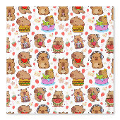 Papier Peint Fond d'écran mignon capybara kawaii pour la chambr (Recto)