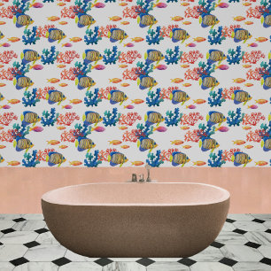 Papier Peint Fond marin avec poissons et coralreef