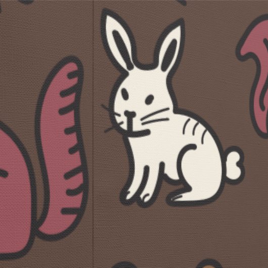 Papier Peint Forêt boisée Doodle Animaux Brown (Couture)