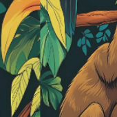 Papier Peint Forêt tropicale Faune murale amovible Mural (Couture)