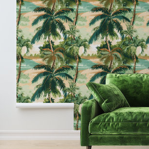 Papier Peint Forêt tropicale Feuilles Palmiers