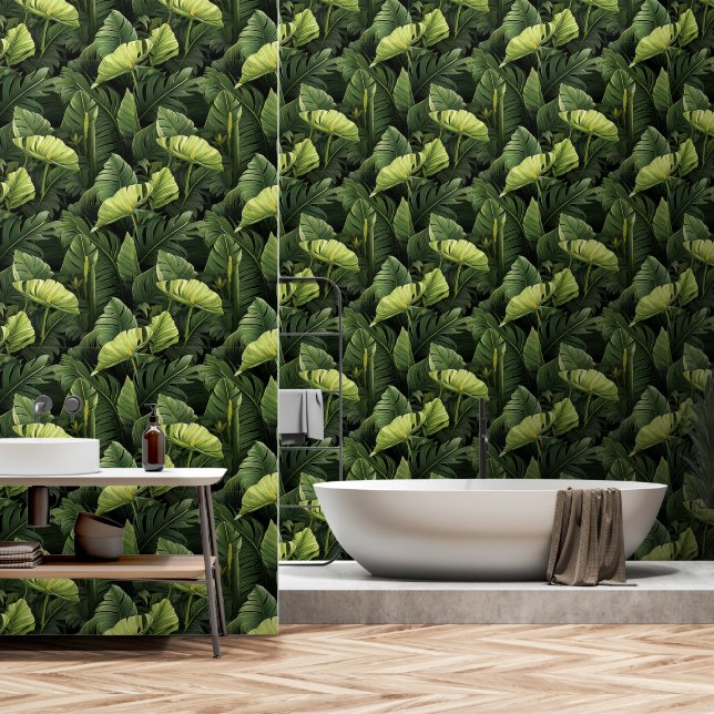 Papier Peint Forêt tropicale luxuriante (Salle de bain)