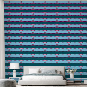 Papier Peint Formes géométriques Abstraites Motif rose bleu