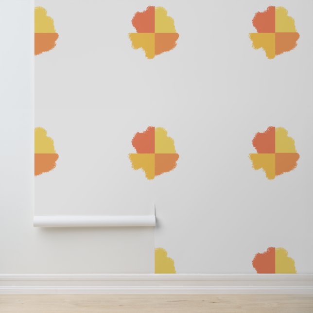 Papier Peint Four Corners Orange Yellow Peach (Application)