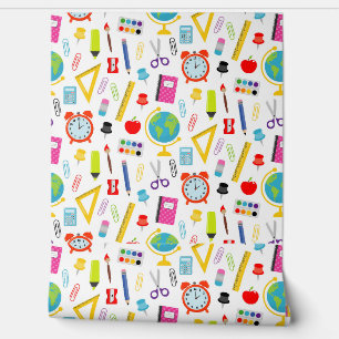 Papier Peint Fournitures scolaires motif