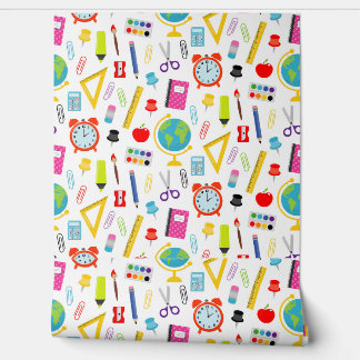 Papier Peint Fournitures scolaires motif