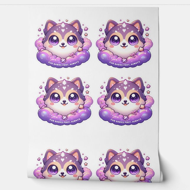 Papier Peint Fourrure Bébé d'abord toujours mignon Kawaii Pet L (Déroulement)