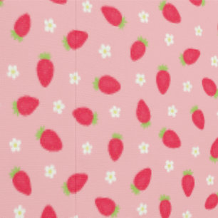 Papier Peint Fraises d'été sur fond rose (petite échelle)
