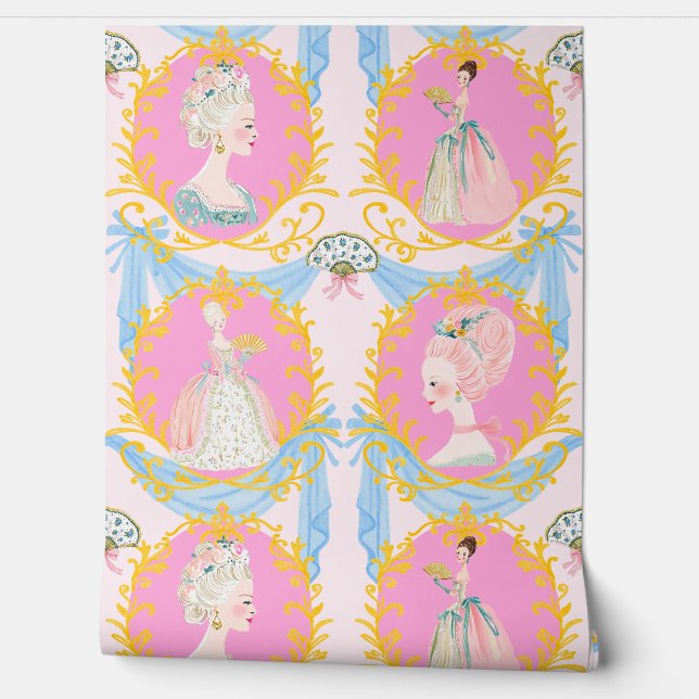 Papier Peint Framed  Rococo Baroque Coquette Marie Antoinette (Déroulement)