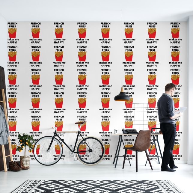 Papier Peint Frites Me Rends Heureux Frites  (Salon)