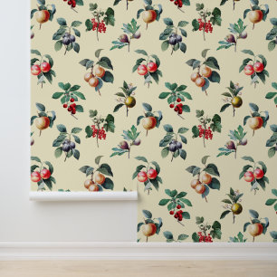 Papier Peint Fruit Vintage à la crème