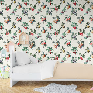 Papier Peint Fruit Vintage de la botanique douce et colorée sur