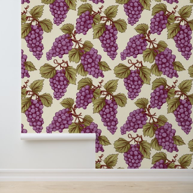 Papier Peint Fruits de raisins carrelés mignons (Application)