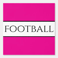 Fun FOOTBALL Texte brillant rose noir rayures blan