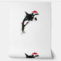 Funny Orca Tueur Baleine Santa Chapeau Mer de Noël