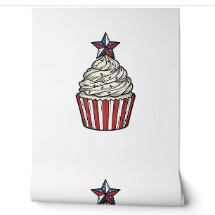 Papier Peint Gâteau Patriote Gravure Vintage Quatre Juillet