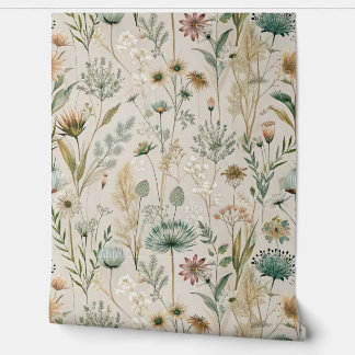 Papier Peint Gentle Meadow Wildflower & Grass Botanical