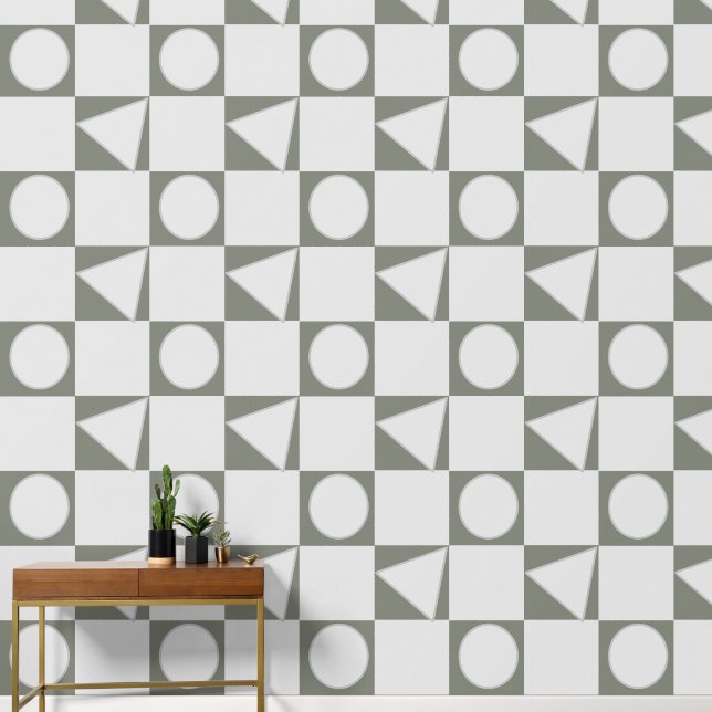 Papier Peint Geo cercle et triangle motif (Couloir)