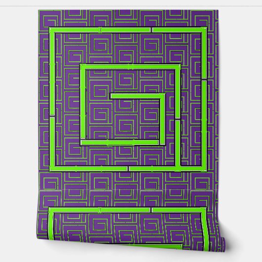 Papier Peint Géo Vert Violet (Déroulement)