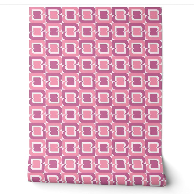 Papier Peint Géométrique rose (Déroulement)