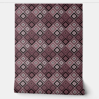 Papier Peint Geometry ethnic patchwork brown burgundy 