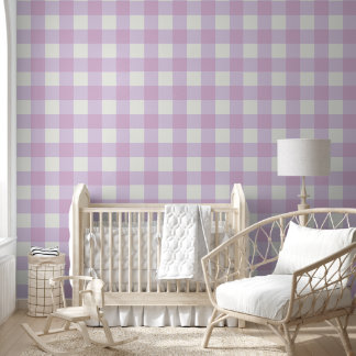 Papier Peint Gingham à carreaux violet doux – Cottage pastel do