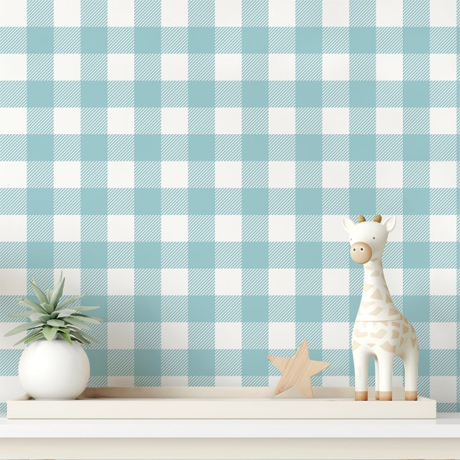Papier Peint Gingham Bleu et Blanc à Carreaux (Créateur téléchargé)