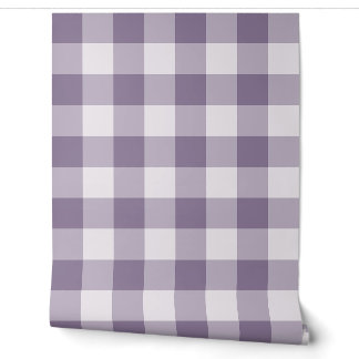Papier Peint Gingham carreaux de buffle larges lavande