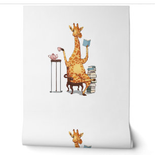 Papier Peint Giraffes, livres et cadeaux de thé