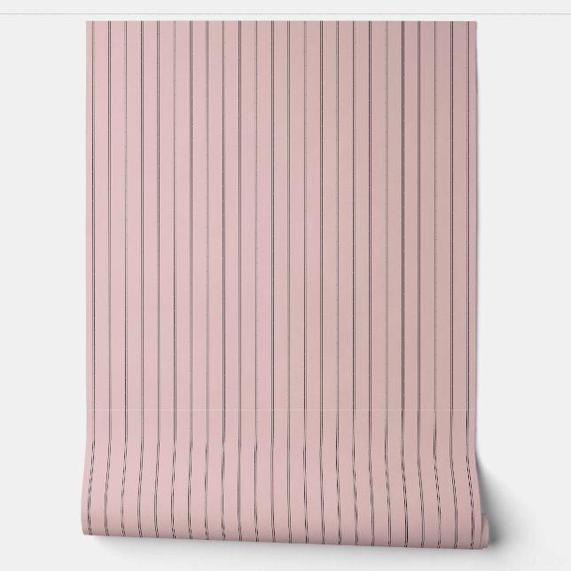 Papier Peint Girly Trendy 1" Rayure Clair Rose Ballet (Déroulement)