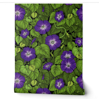 Papier Peint Glorieuse du matin en violet et vert