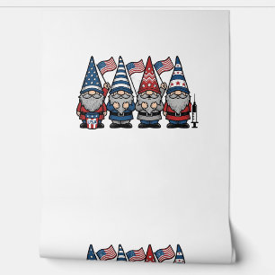 Papier Peint Gnome infirmière patriotique Gravure vintage vecto