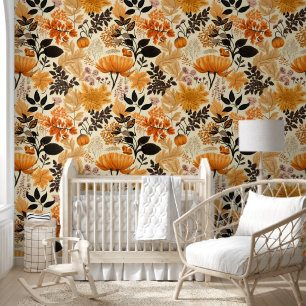 Papier Peint Golden Autumn Floral Medley