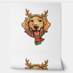 Papier Peint Golden Retriever Chien Christmas Reindee Santa Hat<br><div class="desc">Golden Retriever Chien Christmas Reindeer Santa Hat Funny Noël</div>