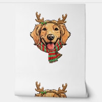 Golden Retriever Chien Christmas Reindee Santa Hat