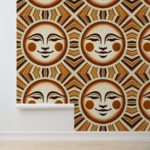 Papier Peint Golden Vintage Boho Sun