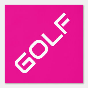 Papier Peint GOLF Moderne Texte blanc Arrière - plan rose vif