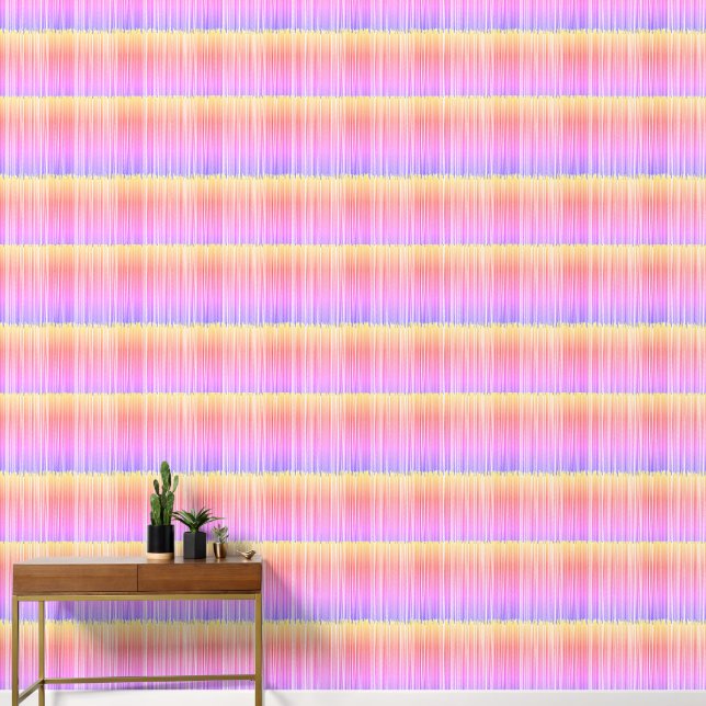 Papier Peint Grandes Colorées Rose Jaune Violet (Couloir)