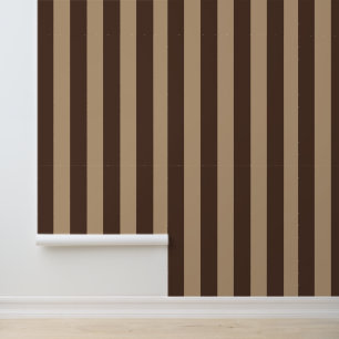 Papier Peint Gras Élégant Brown foncé rayures beige